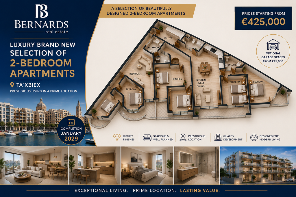 Beautifully Finished 2-Bedroom Apartment in Ta' Xbiex