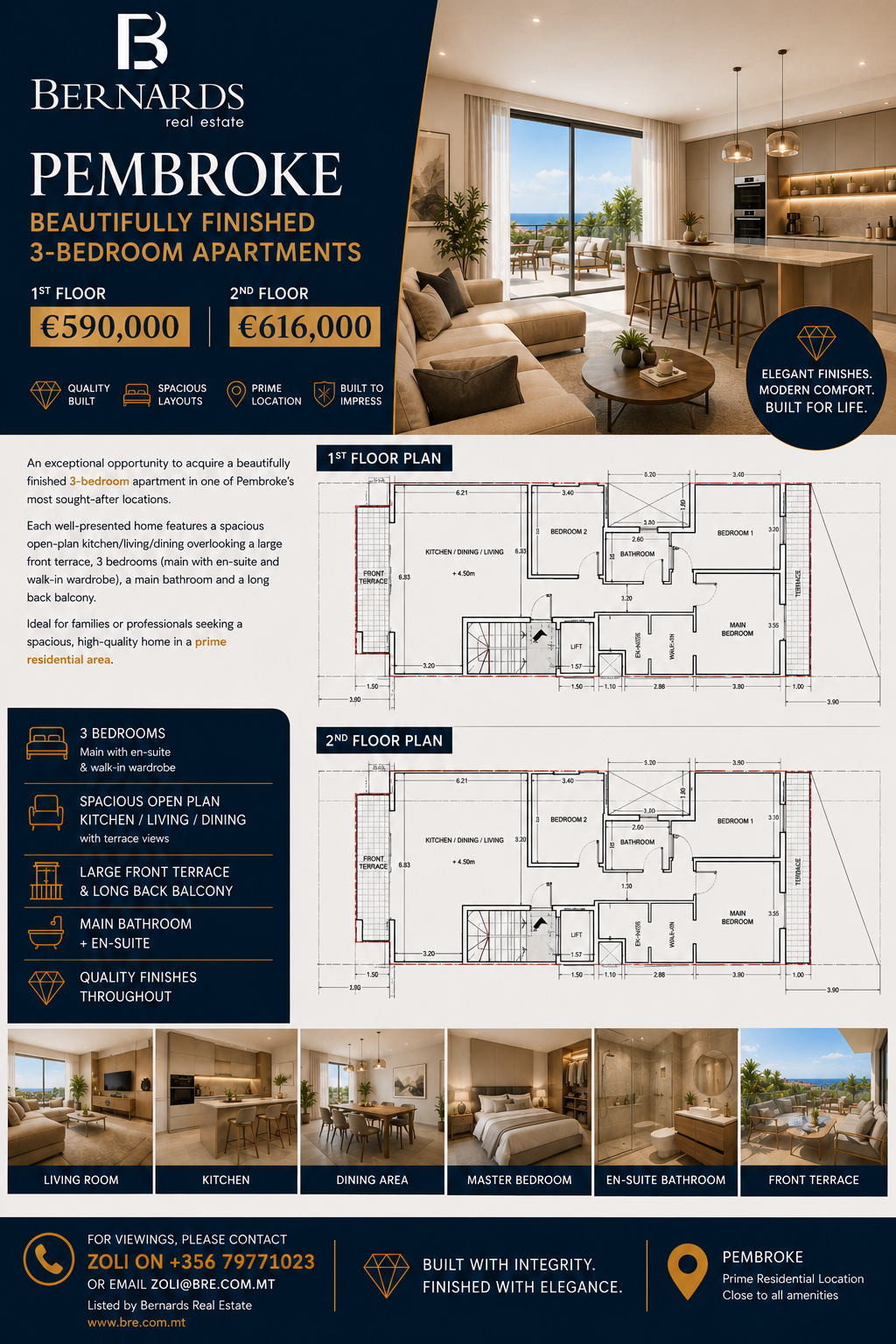 Selection of Two Beautifully Finished 3-Bedroom Apartments in Pembroke