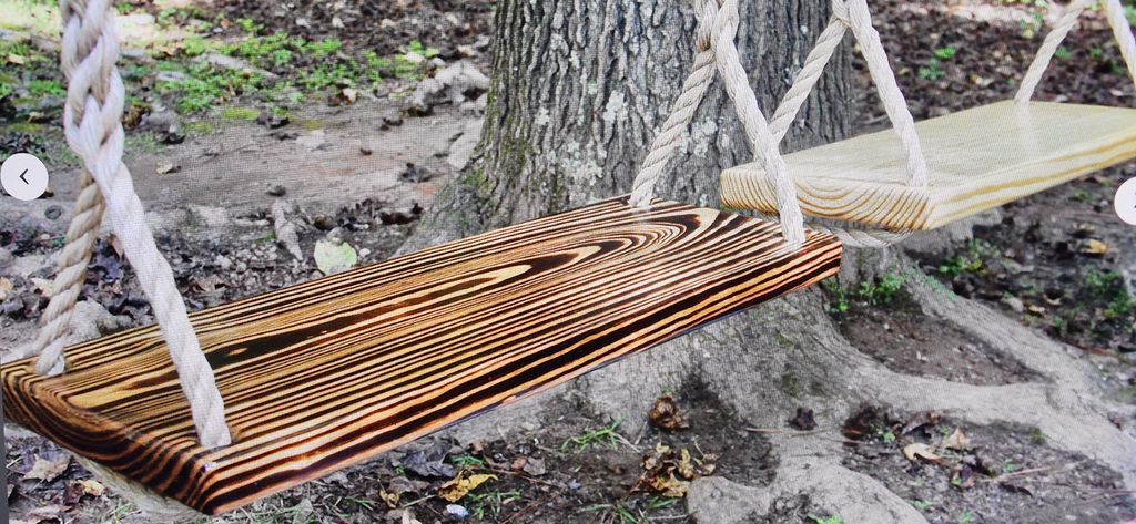 Indoor/Outdoor Wood & Rope Wood Swing