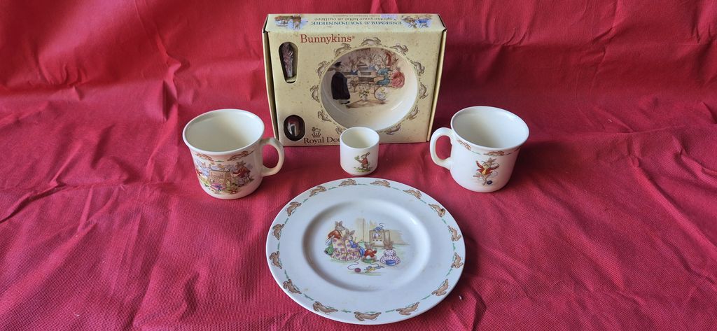 Royal Doulton Fine Bone China Baby’s First Plate & Feeding Spoon Vintage