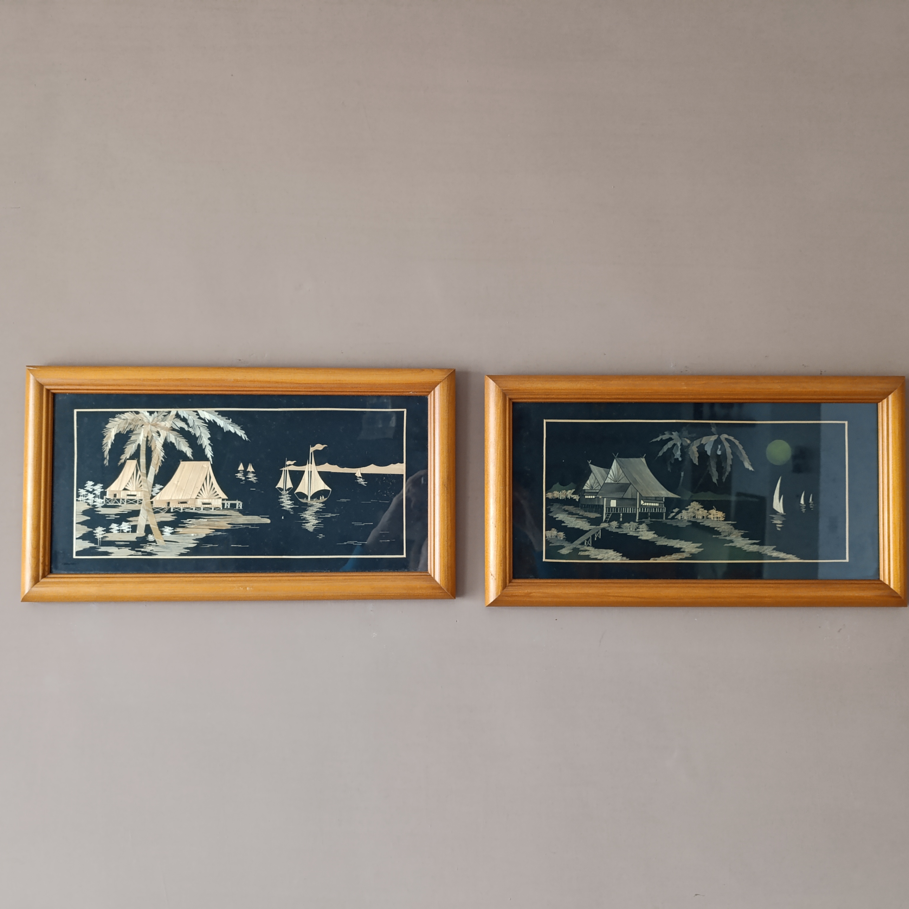 Two Oriental Scene Picture Frames