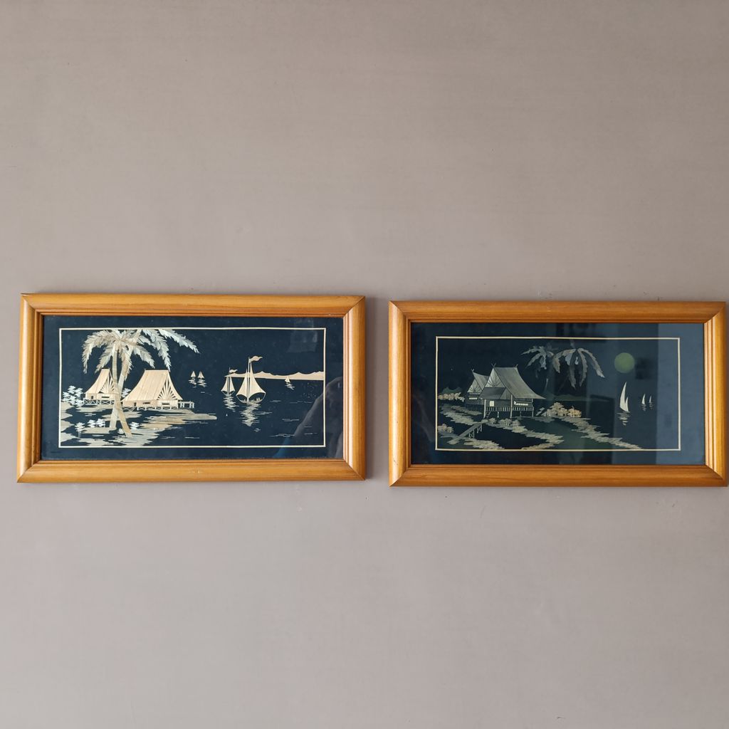 Two Oriental Scene Picture Frames