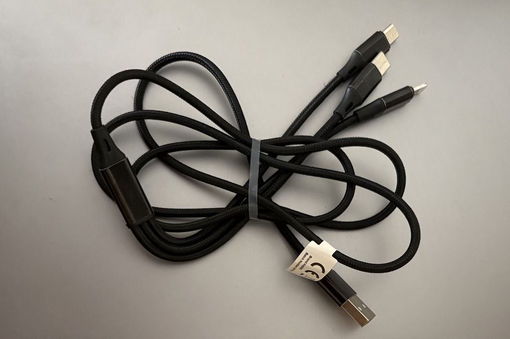 Brand New 3-in-1 Braided Charging Cable (Black)